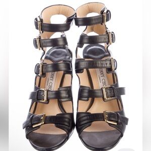 Jimmy Choo Strappy Heels Black, size 9 US, EU 39.5